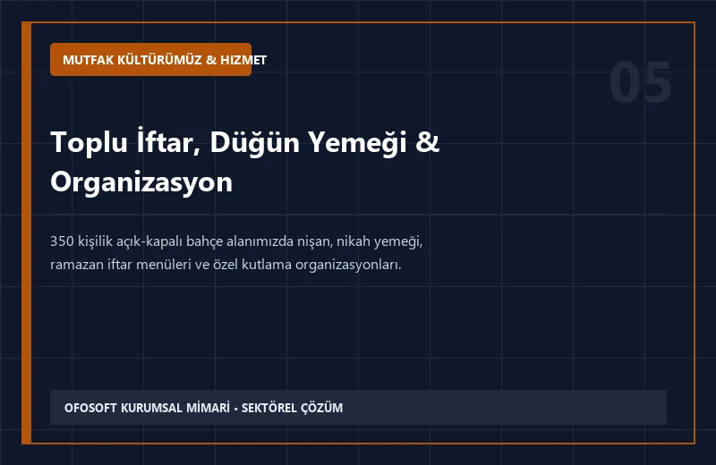 Toplu İftar, Düğün Yemeği & Organizasyon